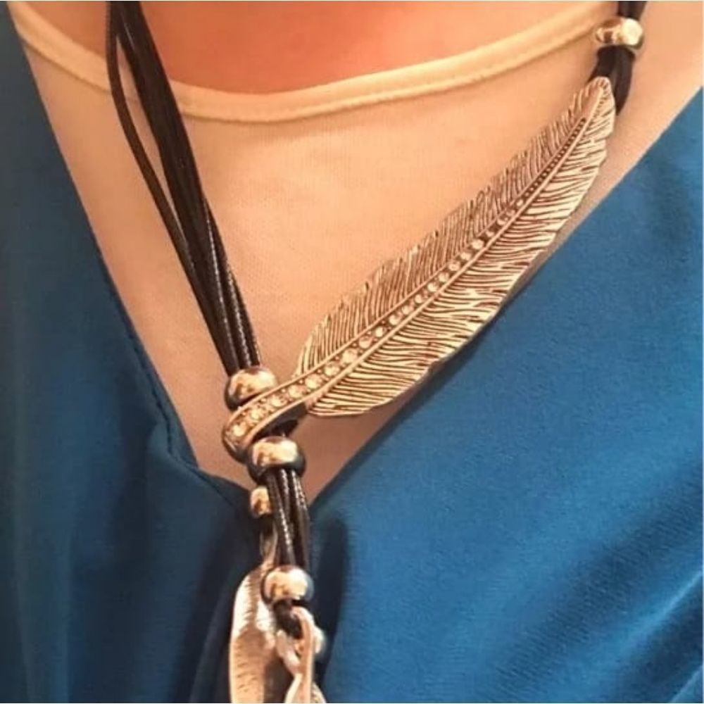 Fashion Bohemian Style pink Rope Chain Feather Pa